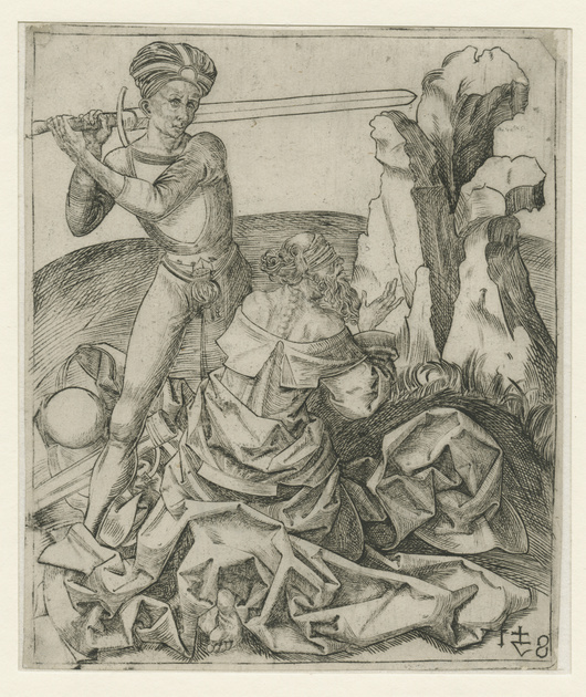 Wit Stwosz / Veit Stoss (1477–1533), Ścięcie św. Jakuba, Beheading of St. James, około / circa 1504, miedzioryt / engraving, ze zbiorów Poznańskiego Towarzystwa Przyjaciół Nauk/ from the collection of the Poznań Society of Friends of Sciences, MNP TPN 4419